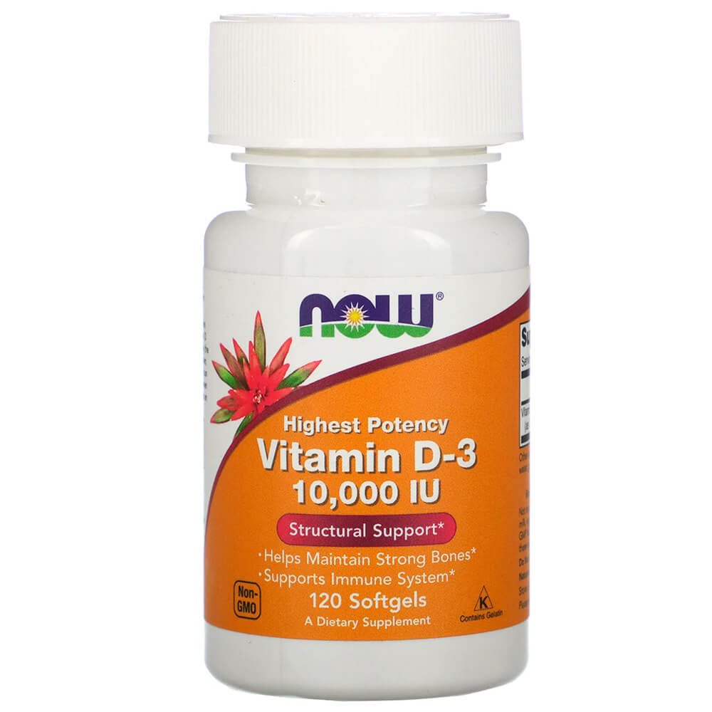 NOW Вітаміни Vitamin D-3 10 000 IU 120 softgels