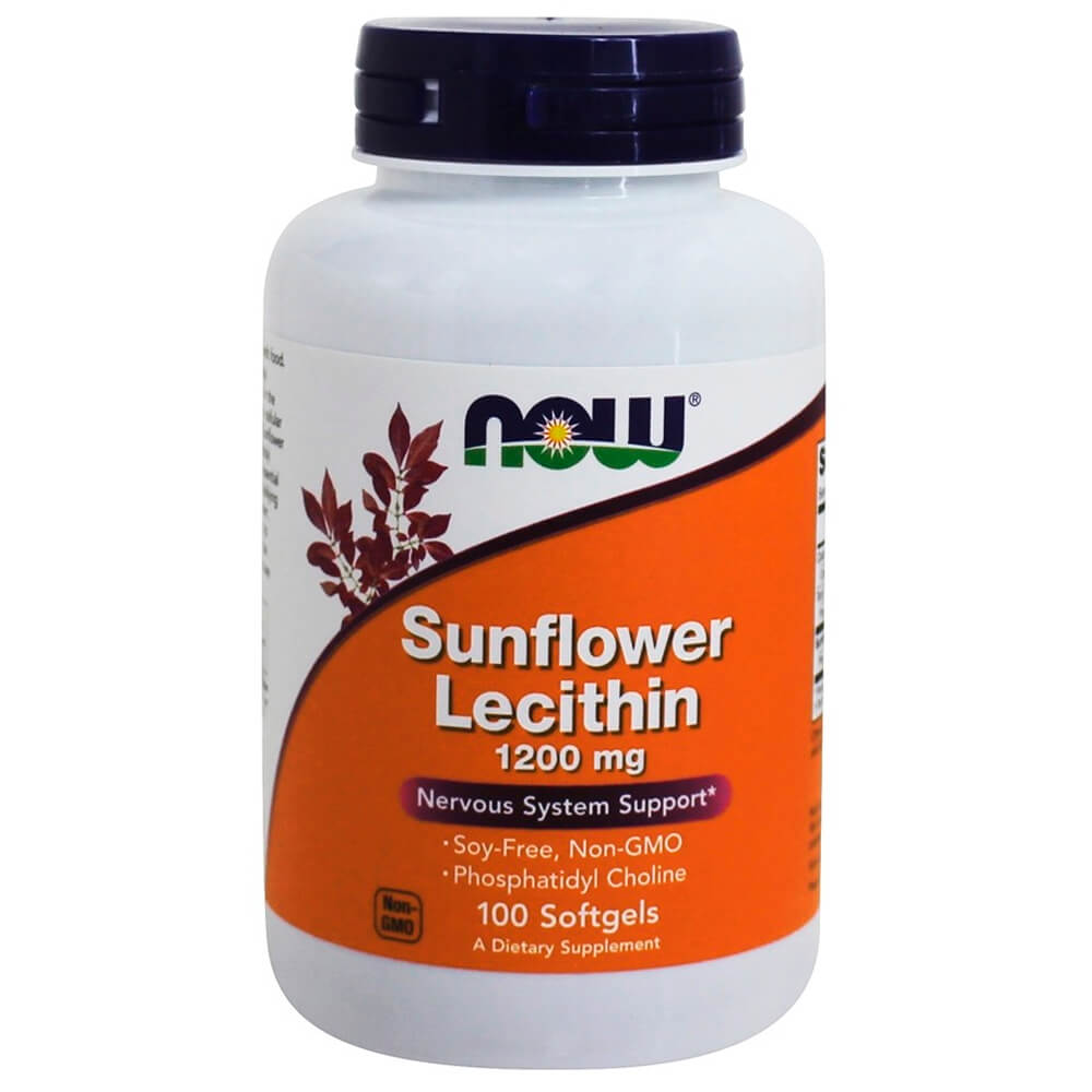 NOW Підтримка нервової системи та печінки Sunflower Lecithin 1200 mg 100 softgels