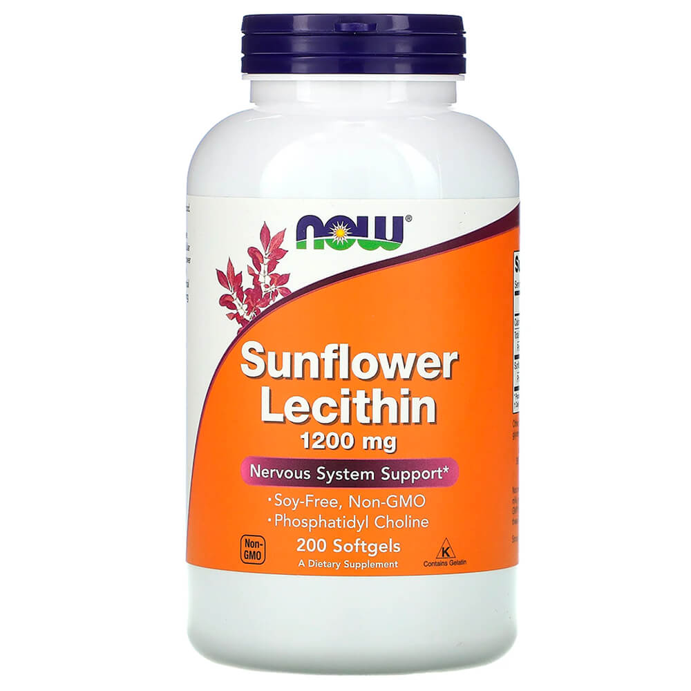 NOW Підтримка нервової системи та печінки Sunflower Lecithin 1200 mg 200 softgels