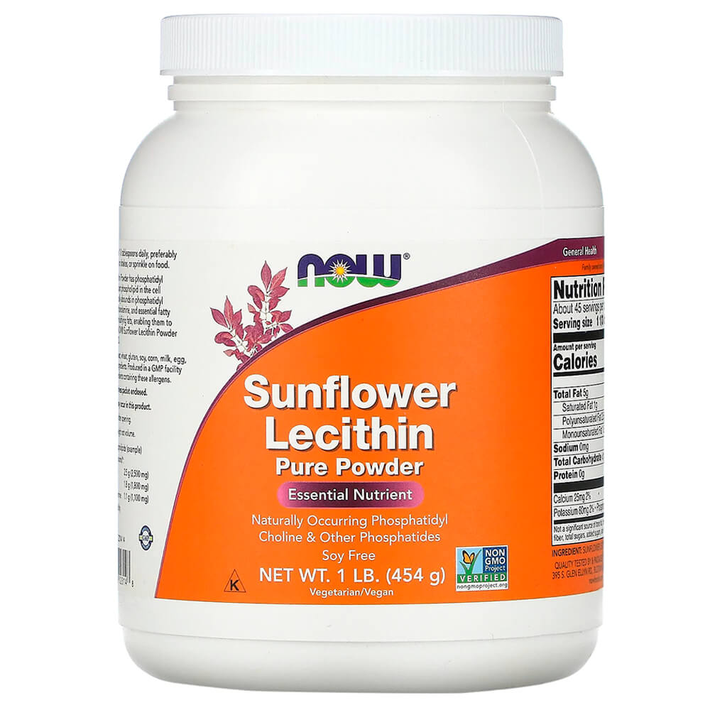 NOW Підтримка нервової системи та печінки Sunflower Lecithin 454 g