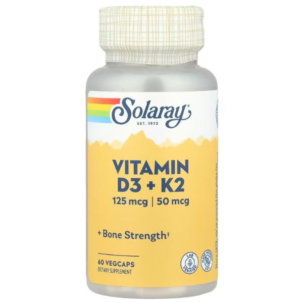 Solaray Vitamin D3+K2 125 mcg/50 mcg 60 vcaps