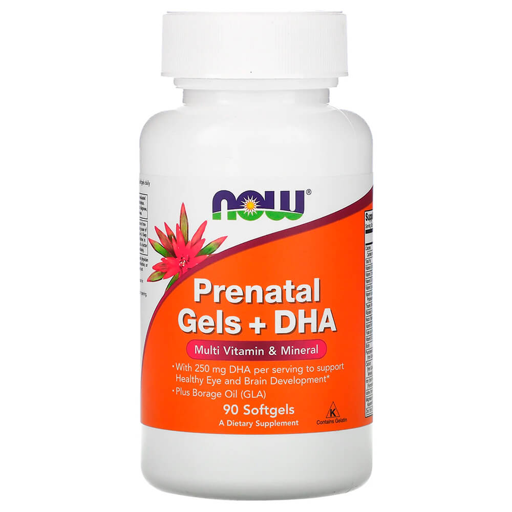 NOW Вітаміни і мінерали, які планують вагітність Prenatal Gels + DHA 90 softgels