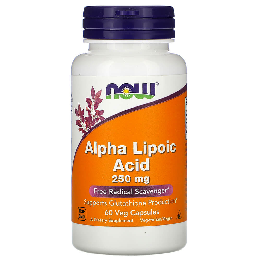 NOW Спеціальна добавка, зниження ваги Alpha Lipoic Acid 250 mg 60 vcaps