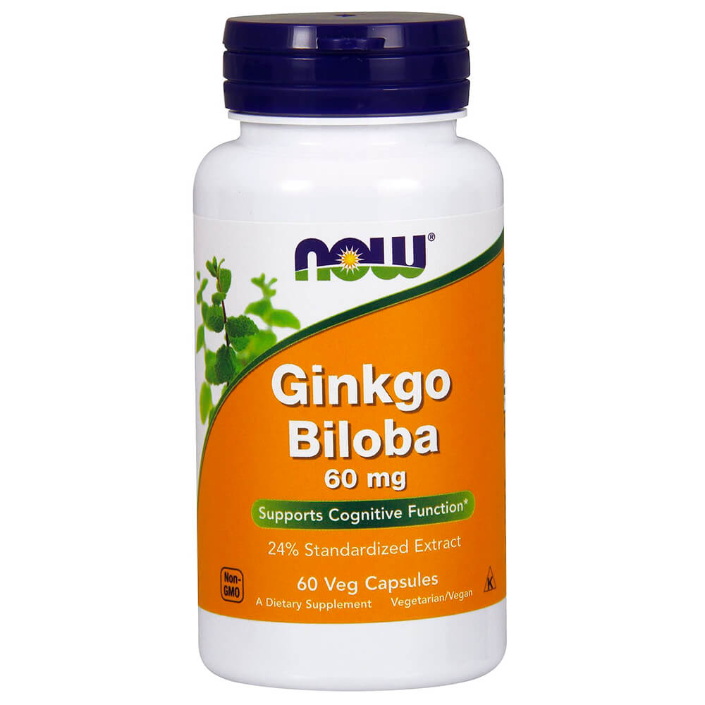 NOW Стимулятор мозкової активності Ginkgo Biloba 60 mg 60 caps
