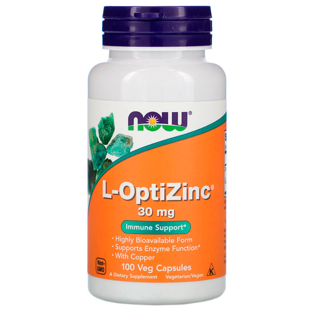 NOW Мінерали L-OptiZinc 30 mg 100 vcaps