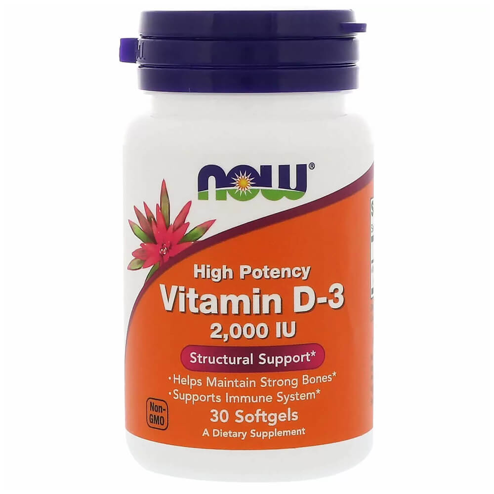 NOW Вітаміни Vitamin D-3, 2 000 IU 30 softgels