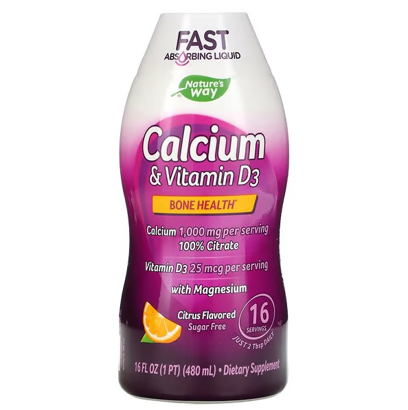 Nature's Way Мінерали Calcium & Vitamin D3 with Magnesium Liquid (Citrus flavoured) 480 ml