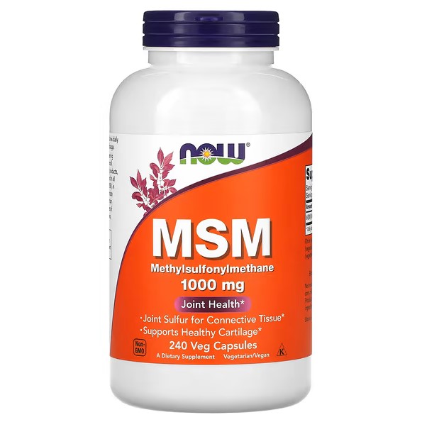 NOW Мінерали MSM, 1000 mg, 240 Veg Capsules