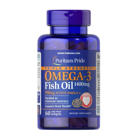 Серце та судини Triple Strength Omega-3 Fish Oil 950 mg 60 softgels